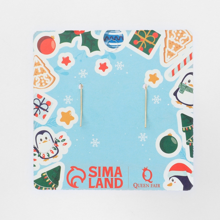 Новый год! Серьги «Новогодние» весёлый снеговик, цветные в золоте Новый год! Серьги «Новогодние» весёлый снеговик, цветные в золоте