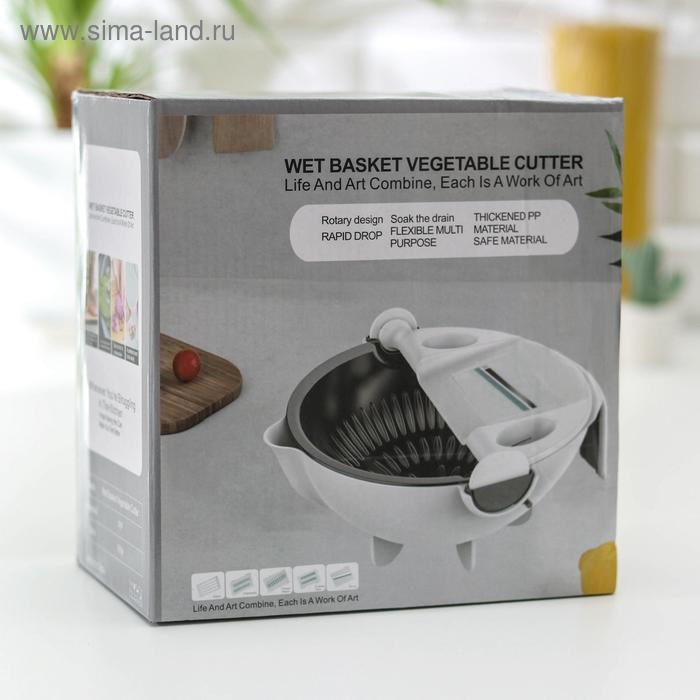 Многофункциональная овощерезка «Маджестик», со сливной корзиной, 22,3×13,5×22,5 см, цвет бело-серый Многофункциональная овощерезка «Маджестик», со сливной корзиной, 22,3×13,5×22,5 см, цвет бело-серый