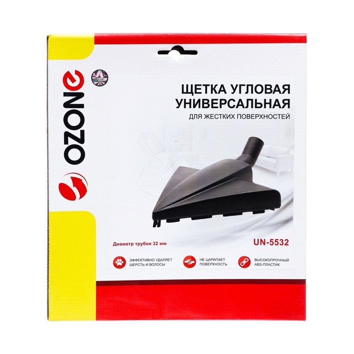 Щетка для пылесоса угловая Ozone для жестких поверхностей, под трубку 32 мм UN-5532 Щетка для пылесоса угловая Ozone для жестких поверхностей, под трубку 32 мм UN-5532