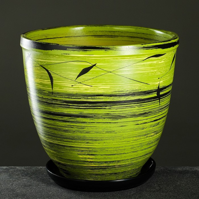 Горшок цветочный Горшок цветочный "Листья" с поддоном 8л