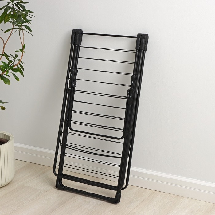 Сушилка для белья напольная двухуровневая, рабочая длина 21 м, цвет чёрный Сушилка для белья напольная двухуровневая, рабочая длина 21 м, цвет чёрный