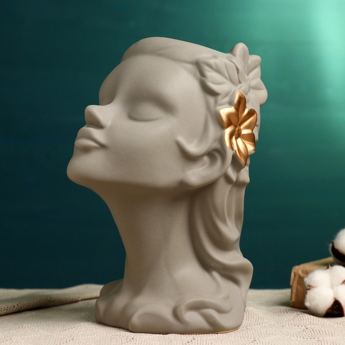 Кашпо - ваза Кашпо - ваза "Лилит" серое 25*14см