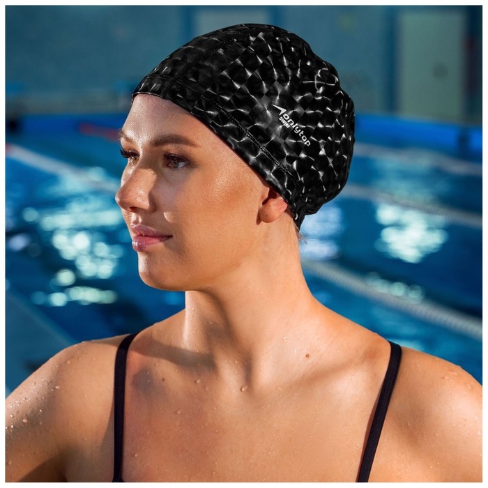 Шапочка для плавания взрослая ONLYTOP, тканевая, обхват 54-60 см Шапочка для плавания взрослая ONLYTOP, тканевая, обхват 54-60 см