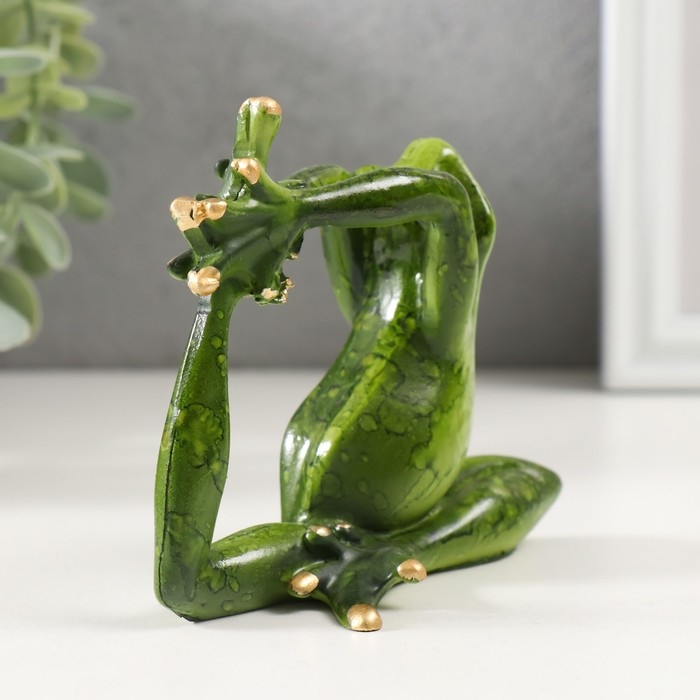 Сувенир полистоун Сувенир полистоун "Лягуха - йога" 9,5х6х11 см