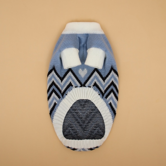 Свитер  Свитер "Волна",  2XL (ДС 34, ОШ 34, ОГ 32-51 см), голубой