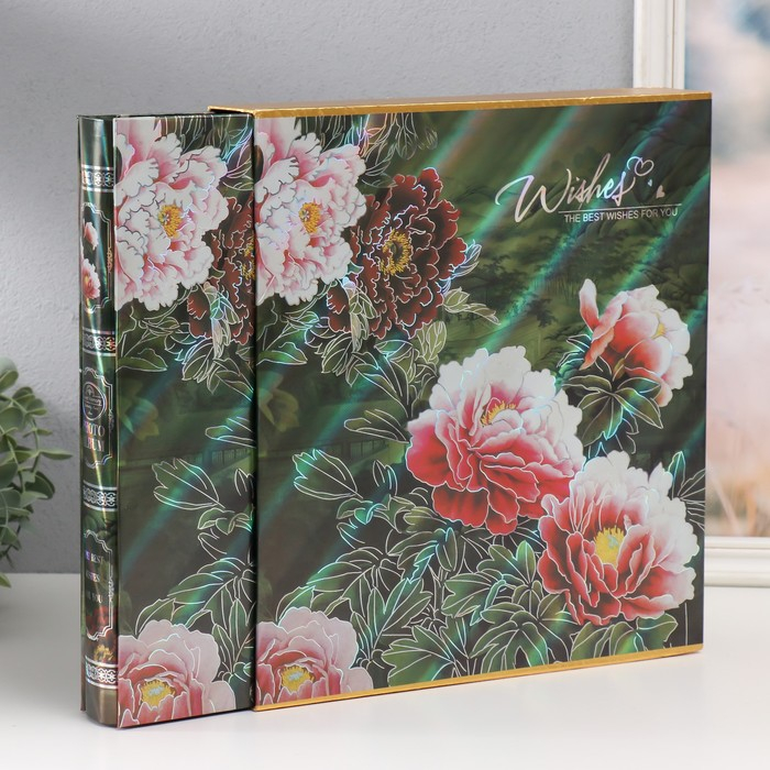 Фотоальбом на 480 фото 10х15 + 10 фото 15х21 в коробке Фотоальбом на 480 фото 10х15 + 10 фото 15х21 в коробке "Цветы" 35х31х6 см