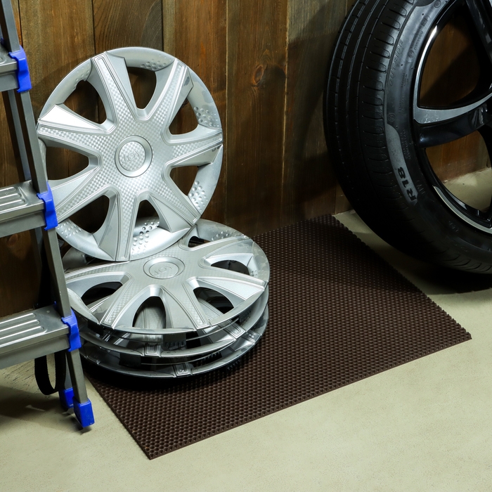 Коврик eva универсальный Grand Caratt, Соты 50 х 67 см, коричневый Коврик eva универсальный Grand Caratt, Соты 50 х 67 см, коричневый