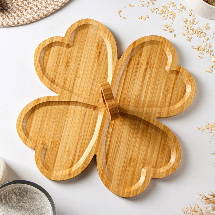 Менажница Доляна «Цветок», 29×29 см, бамбук Менажница Доляна «Цветок», 29×29 см, бамбук