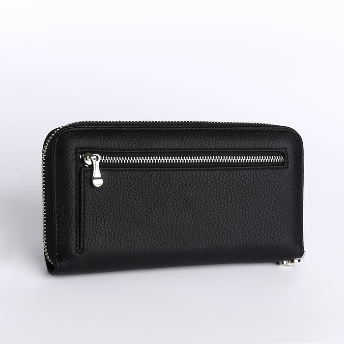 Кошелёк женский на молнии, цвет чёрный