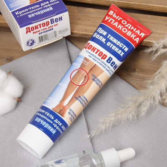 Крем-гель для ног  Крем-гель для ног "Доктор Вен" вечерний, 125 мл