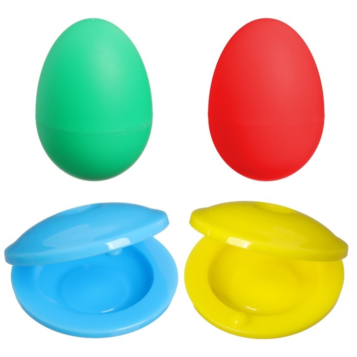 Набор погремушек «Перкуссионные маракасы: яички, кастаньеты», 4 шт., цвет МИКС, Крошка Я