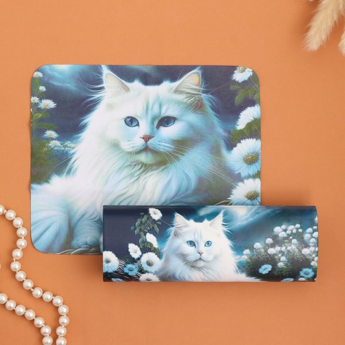 Очечник Очечник "Кот в цветах", 17х7 см