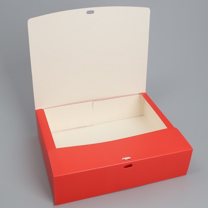 Коробка подарочная новогодняя складная «С новым годом», тиснение, красный, 31 х 24.5 х 8 см, Новый год Коробка подарочная новогодняя складная «С новым годом», тиснение, красный, 31 х 24.5 х 8 см, Новый год