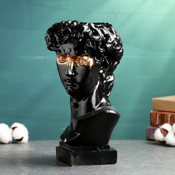 Ваза Ваза "Давид" черная с золотом, 2,1 л