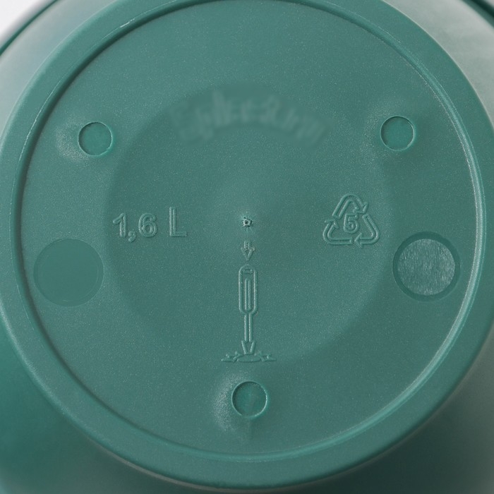 Горшок для цветов с поддоном «Антик», 1.6 л, d=17 см, пластиковый, цвет малахит