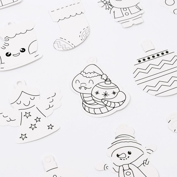 Новый год! Набор для творчества «Ёлочные игрушки», картонные, с нанесением Новый год! Набор для творчества «Ёлочные игрушки», картонные, с нанесением