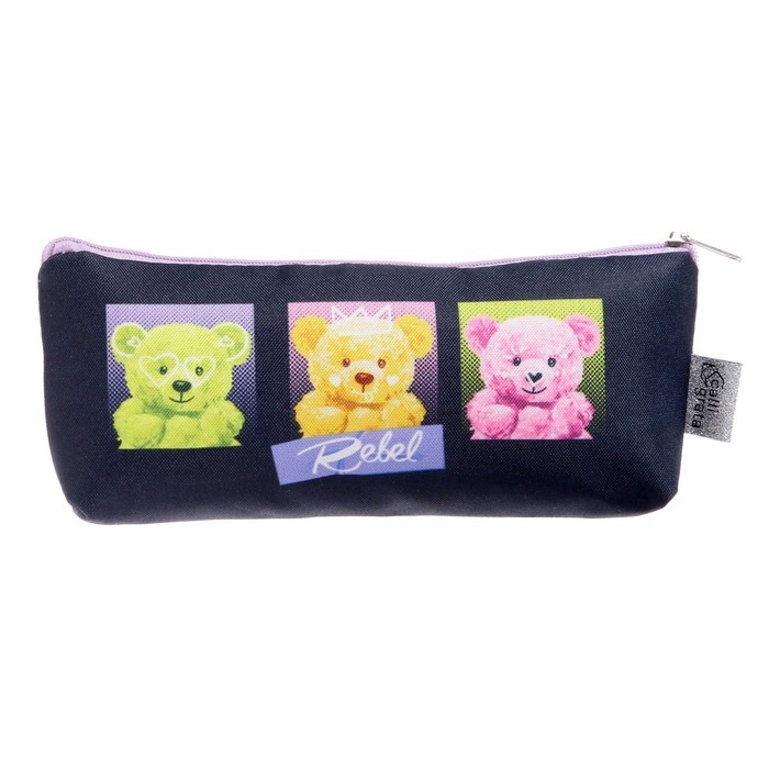 Пенал мягкий 1 отделение, 80 х 195 х 30мм, объёмный, Пенал мягкий 1 отделение, 80 х 195 х 30мм, объёмный, "Мишки"