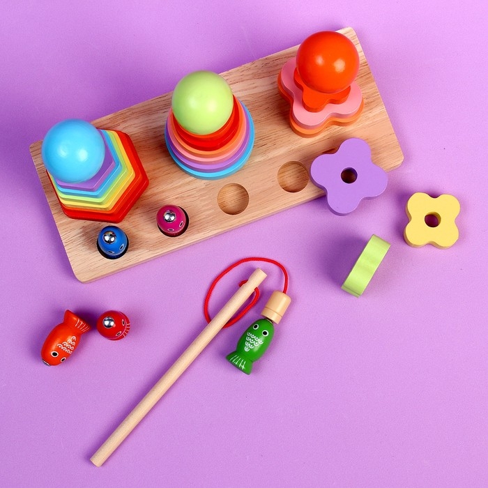 Развивающий набор «Пирамидки + рыбалка» 22 × 12,5 × 9,5 см Развивающий набор «Пирамидки + рыбалка» 22 × 12,5 × 9,5 см