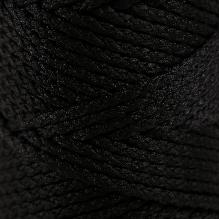 Шнур для вязания "Классик" без сердечника 100% полиэфир ширина 4мм 100м (черный)