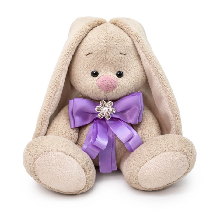 Мягкая игрушка «Зайка Ми», с бантиком лавандового цвета и брошкой, 15 см Мягкая игрушка «Зайка Ми», с бантиком лавандового цвета и брошкой, 15 см
