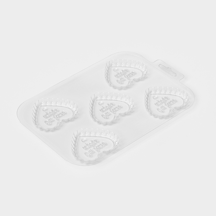 Форма для шоколада и конфет пластиковая «Сердечный порыв», 6×6,8×0,77 см, цвет прозрачный Форма для шоколада и конфет пластиковая «Сердечный порыв», 6×6,8×0,77 см, цвет прозрачный