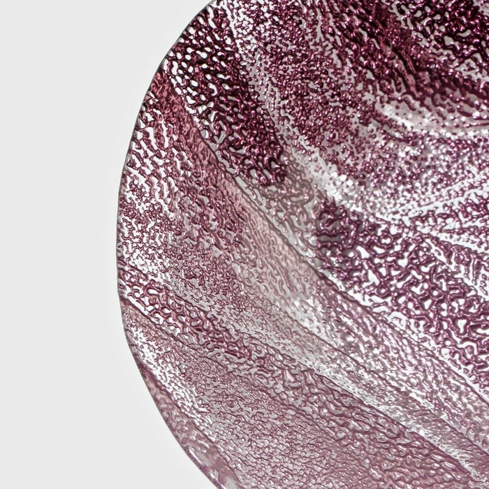 Тарелка стеклянная «Драхна», d=21 см, цвет бордовый Тарелка стеклянная «Драхна», d=21 см, цвет бордовый