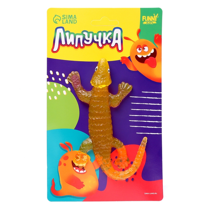 Липучка  Липучка "Ящерка", цвета МИКС , на блистере