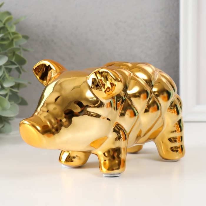 Копилка керамика Копилка керамика "Золотая свинка" каретная стяжка 17,9х11,4х10 см