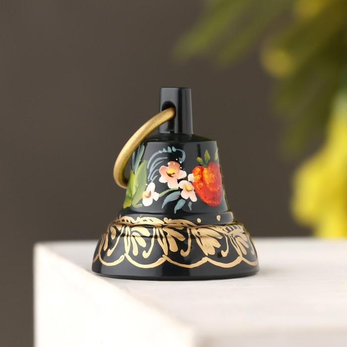 Колокольчик Валдайский  Колокольчик Валдайский "№1. Ягоды", расписной, с ушком, d=30 мм