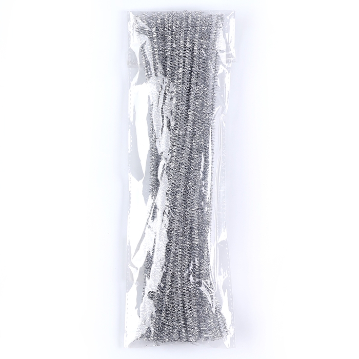 Проволока с ворсом для поделок «Блеск», набор 50 шт, размер 1 шт: 30×0,6 см, цвет серебро Проволока с ворсом для поделок «Блеск», набор 50 шт, размер 1 шт: 30×0,6 см, цвет серебро