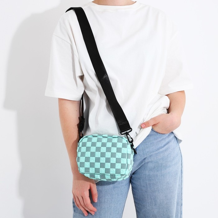 Сумка молодёжная на молнии, цвет бирюзовый Сумка молодёжная на молнии, цвет бирюзовый