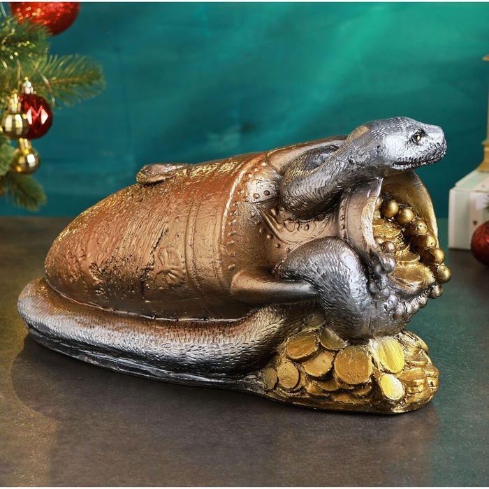 Новый год. Символ 2025. Копилка Новый год. Символ 2025. Копилка "Змея на кувшине" 32х19см