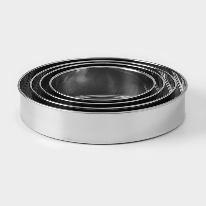 Набор сит Доляна «Металлик», 4 шт, d=15/18/20,5/24 см, цвет серебристый Набор сит Доляна «Металлик», 4 шт, d=15/18/20,5/24 см, цвет серебристый