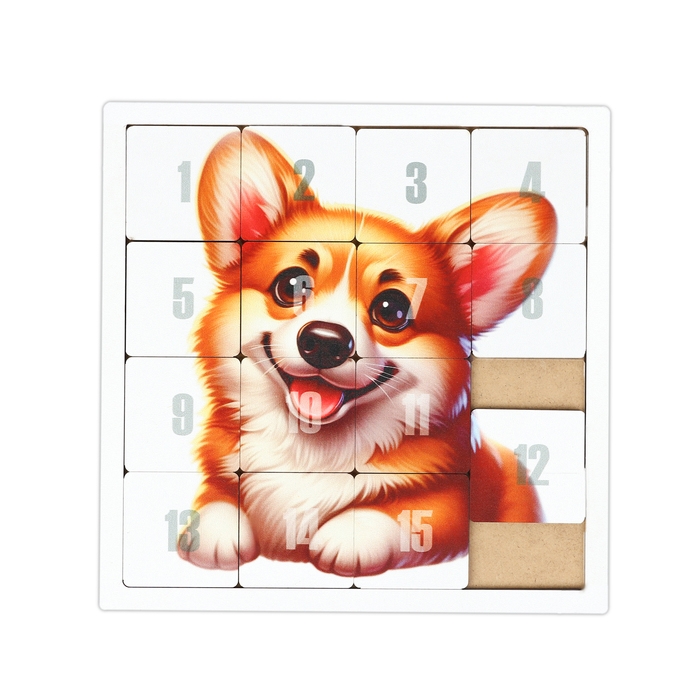 Головоломка  Головоломка "Пятнашки. Корги", логическая настольная игра, 22х22 см