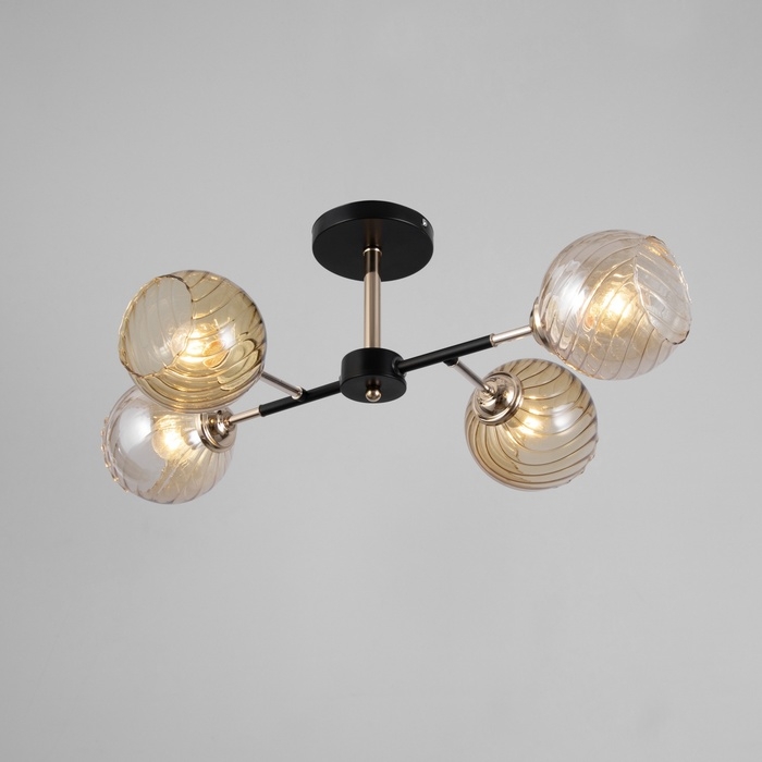 Люстра  Люстра "Сендер" 4хЕ27 40Вт черно-золотой 52х36х27 см