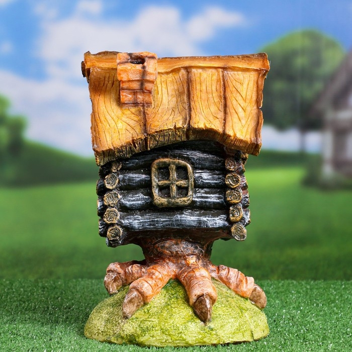 Садовая фигура  Садовая фигура "Избушка на курьих ножках" 32х23х21см