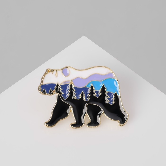 Значок «Медведь» лес, цветной в золоте Значок «Медведь» лес, цветной в золоте