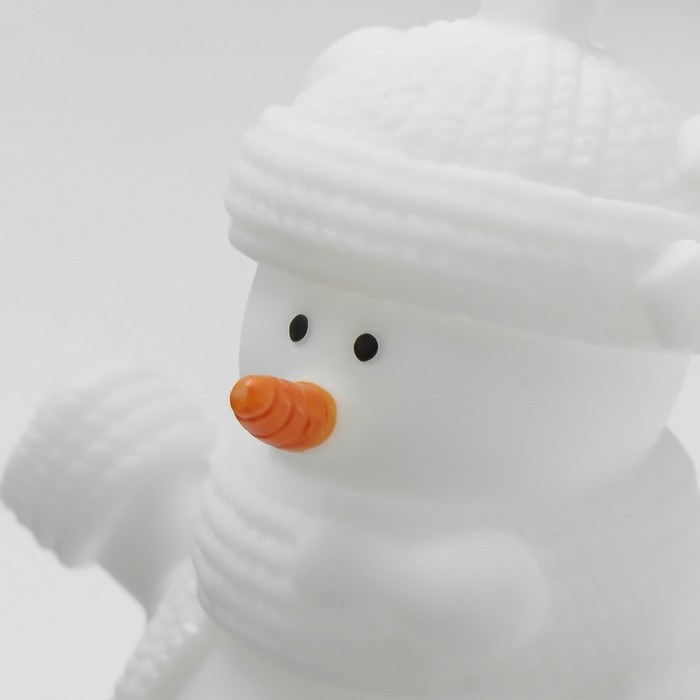 Ночник Ночник "Снеговик в шапке" LED от батареек 3хLR44 белый 7х7х12 см