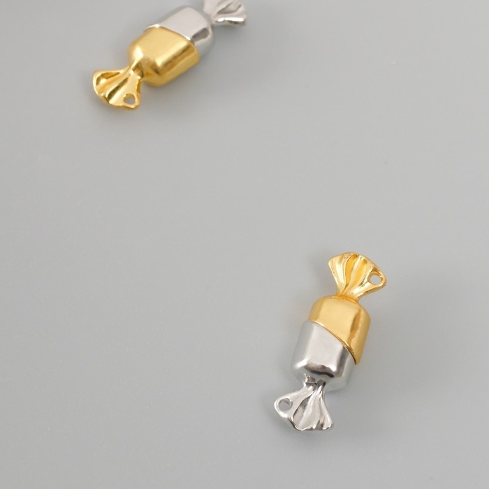 Замок магнитный металл Замок магнитный металл "Конфетка" золотой и серебряный (набор 4 половинки) 1х3х1 см