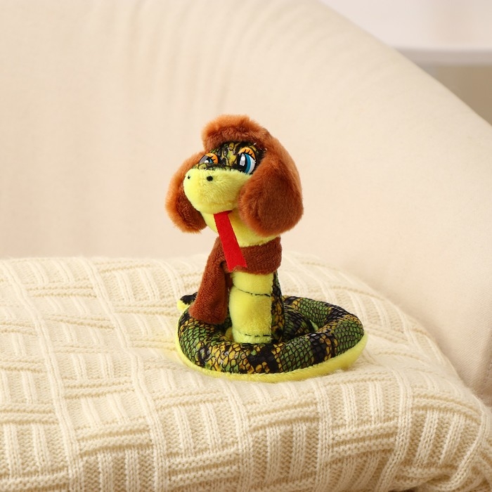 Мягкая игрушка «Змея», 10 см, цвет коричневый Мягкая игрушка «Змея», 10 см, цвет коричневый