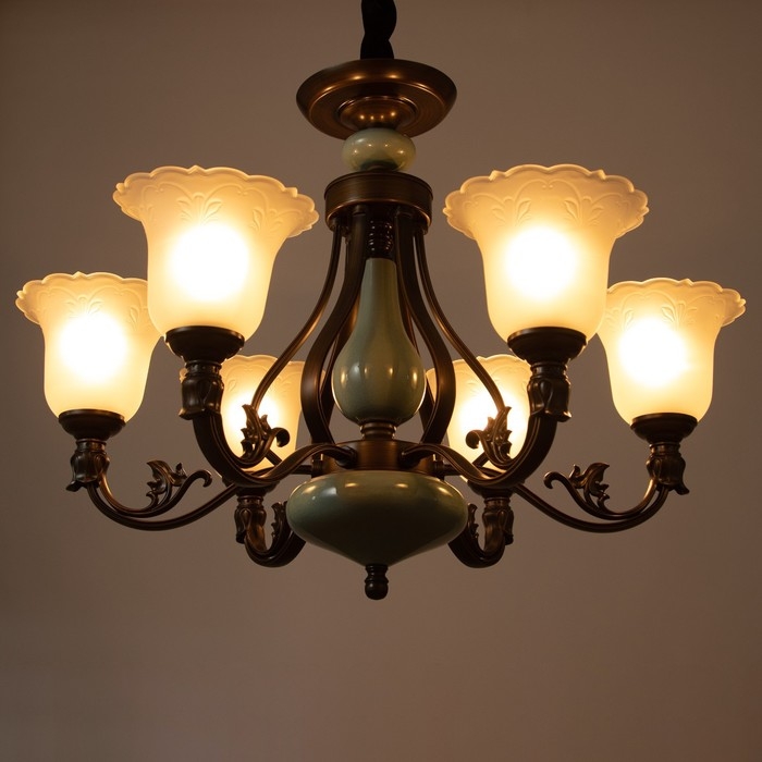 Люстра Люстра "Эстери" 6х40Вт Е27 кофейно-зеленый 75х75х57 см BayerLux