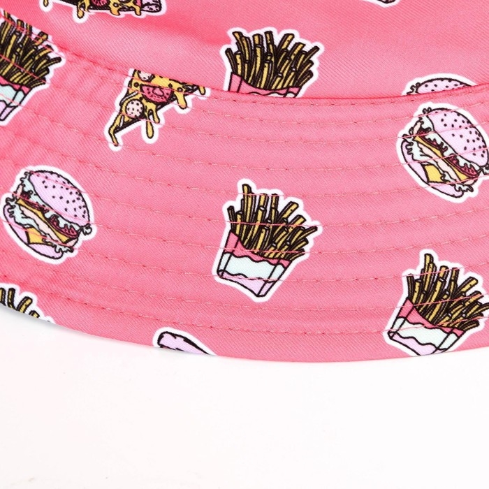 Панама «Фастфуд», цвет розовый