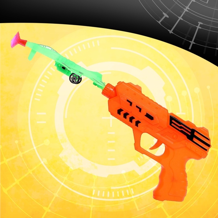 Пистолет «Лётчик», стреляет присосками, со свистком, цвет МИКС