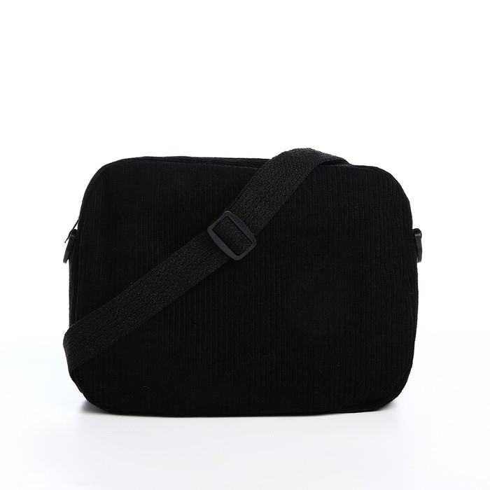 Сумка молодёжная на молнии, 1 наружный карман, цвет чёрный Сумка молодёжная на молнии, 1 наружный карман, цвет чёрный