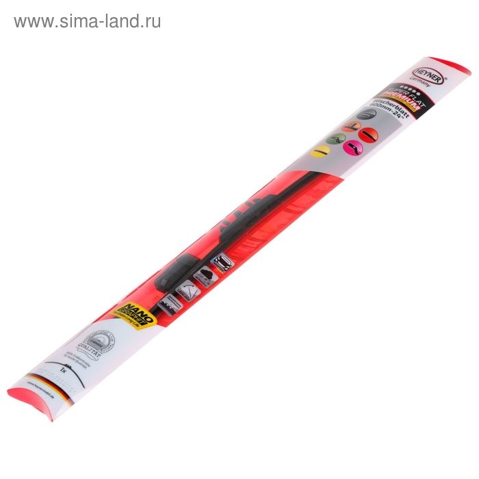 Щетка стеклоочистителя HEYNER Super Flat Premium, 24 Щетка стеклоочистителя HEYNER Super Flat Premium, 24"/600 мм, бескаркасная, с переходниками