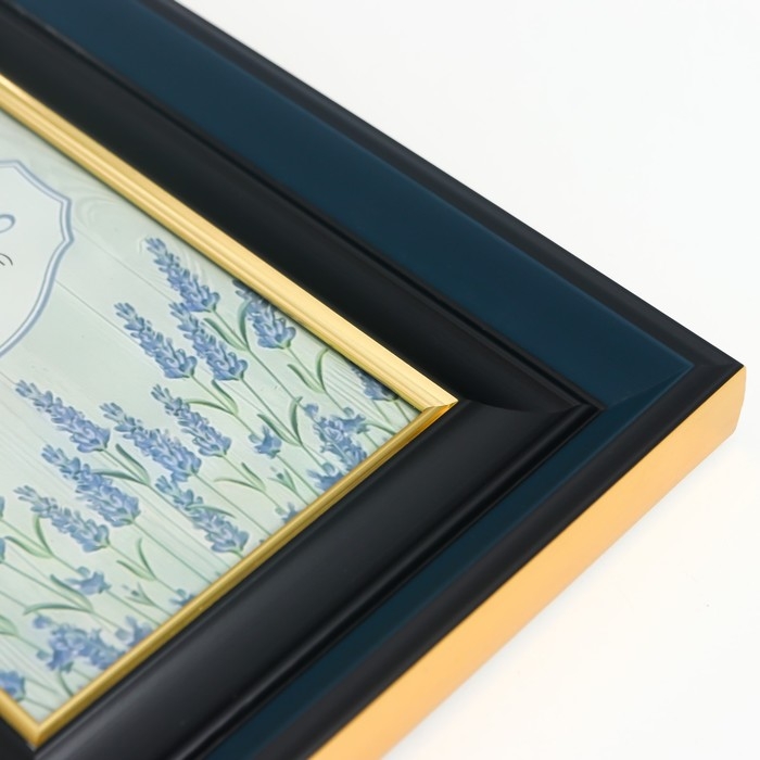 Фоторамка пластик 10х15 см Фоторамка пластик 10х15 см "Норвегия" синяя, чёрная обводка 21,7х16,8 см