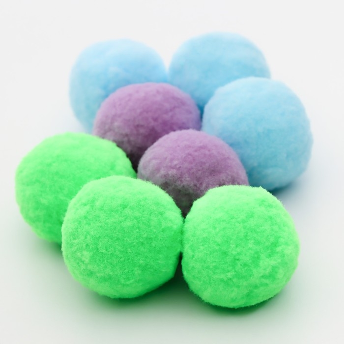 Набор плюшевых шариков 8 шт, микс цветов Набор плюшевых шариков 8 шт, микс цветов