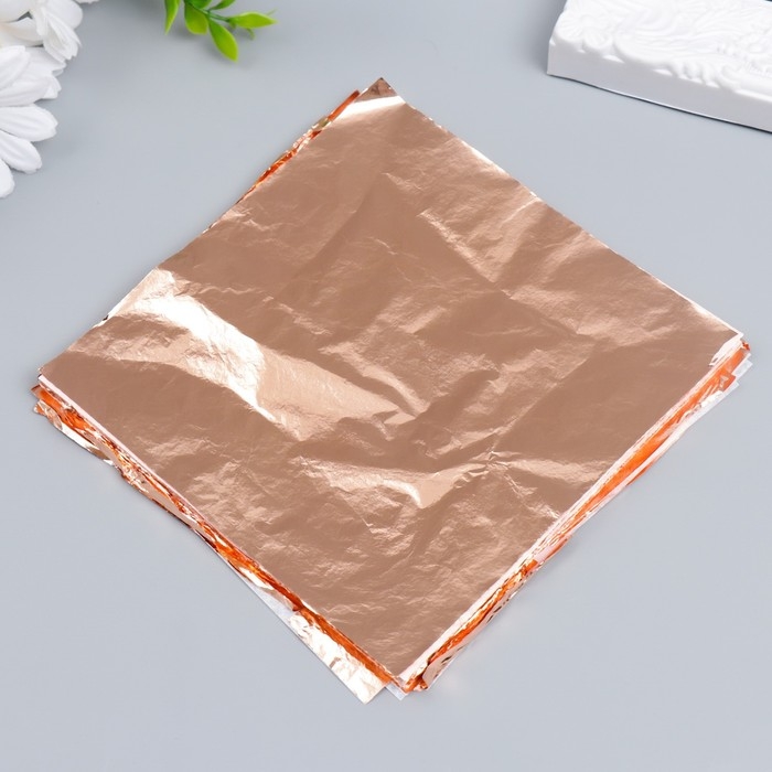 Поталь для декорирования набор 100 листов Поталь для декорирования набор 100 листов "Медь" 14х14 см