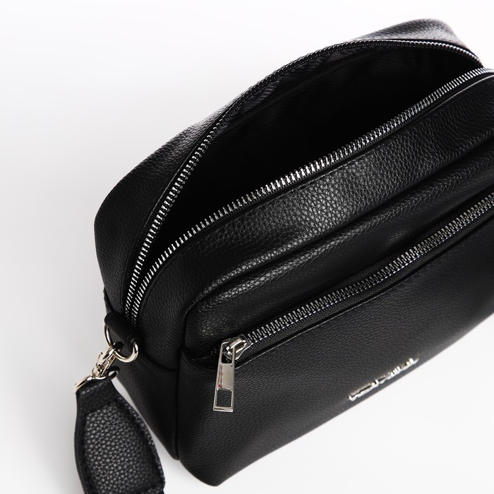 Сумка женская через плечо TEXTURA, маленький размер, цвет чёрный Сумка женская через плечо TEXTURA, маленький размер, цвет чёрный