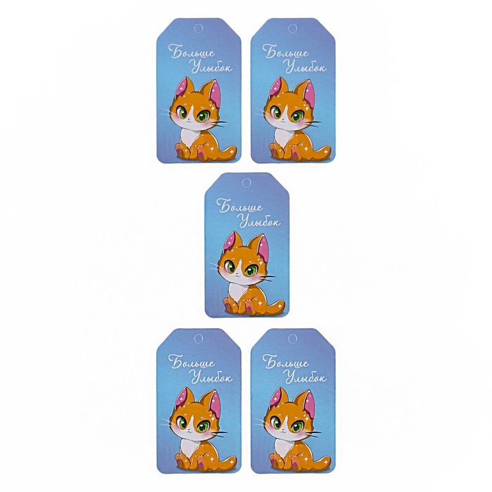 Набор шильдиков  Набор шильдиков "Котики с пожеланиями" 4 вида, 20 штук, 5 х 8 см